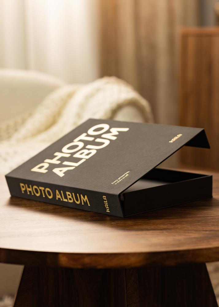 KAILA PHOTO Album Black - Coffee Table Photo Album (60 mustad lehekuljed)