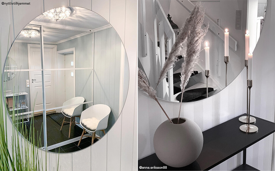 Esiku sisustus – ümmargused seinapeeglid